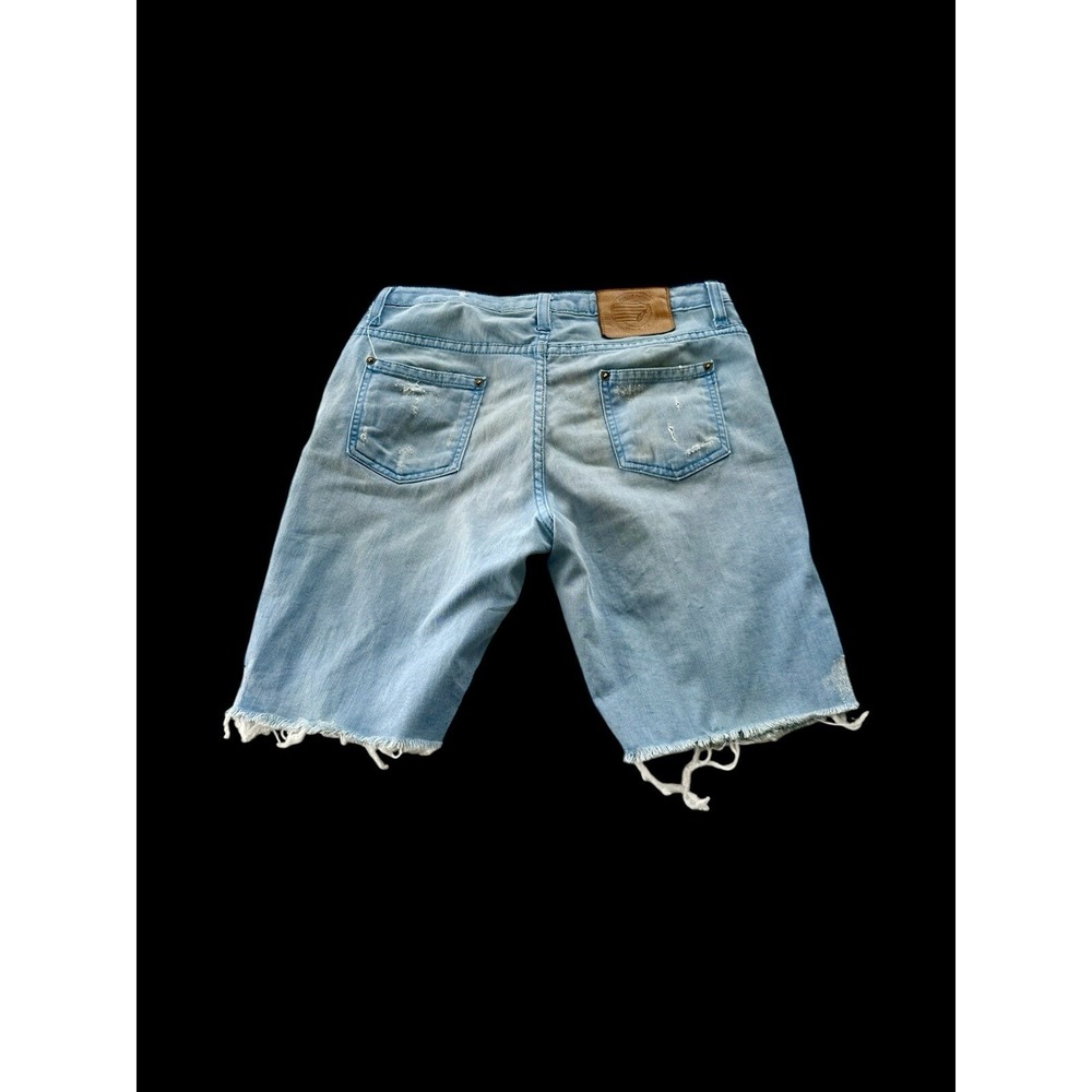 Aviator Nation Cali Lover Low Rise Denim Jean Short Blue Rainbow Sz 29 - Picture 2 of 12